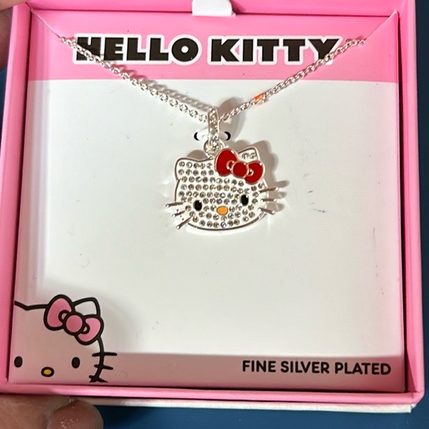 {Nib} Hello Kitty Silver Plated Sparkly Necklace